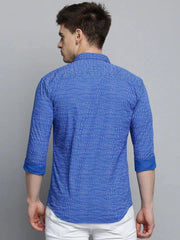 Men Blue Printed Casual Shirt-EVMOSPRINTS-2059-Blue