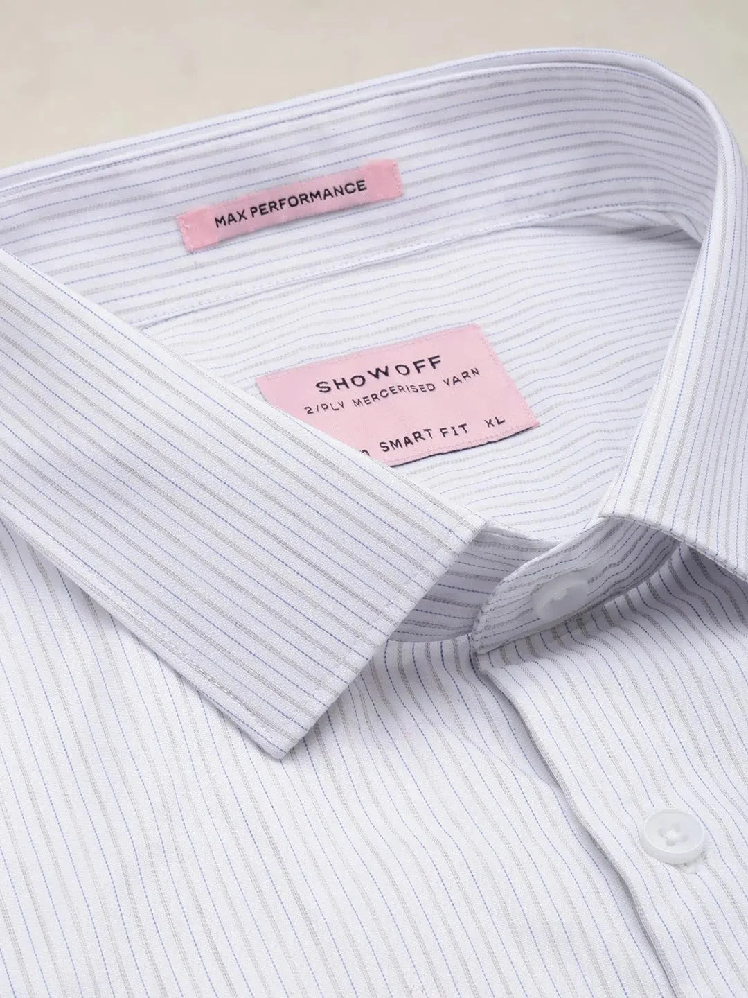 White Striped Formal Shirts for Men - Cotton Shirt | DesiQlo