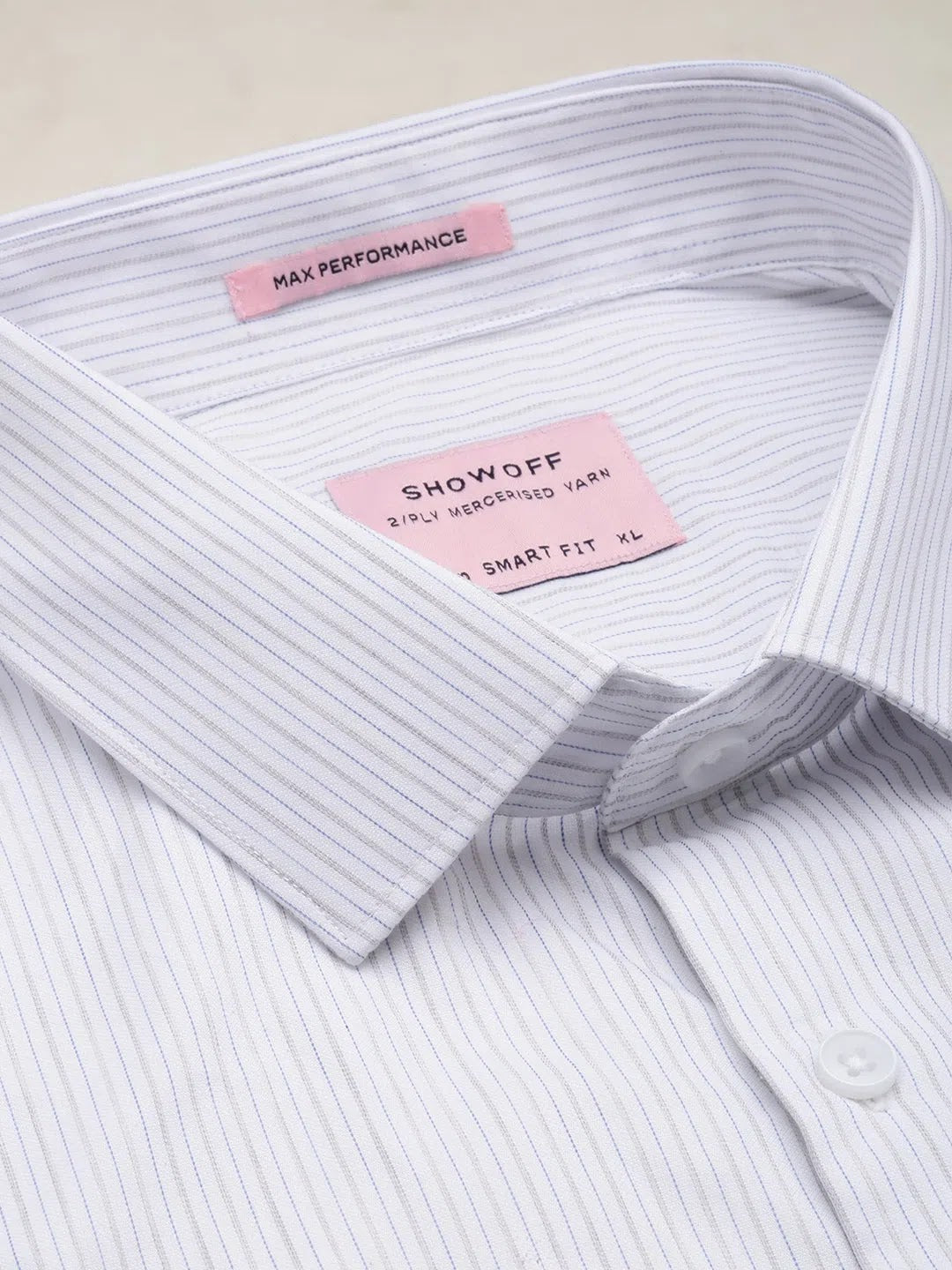 White Striped Formal Shirts for Men - Cotton Shirt | DesiQlo