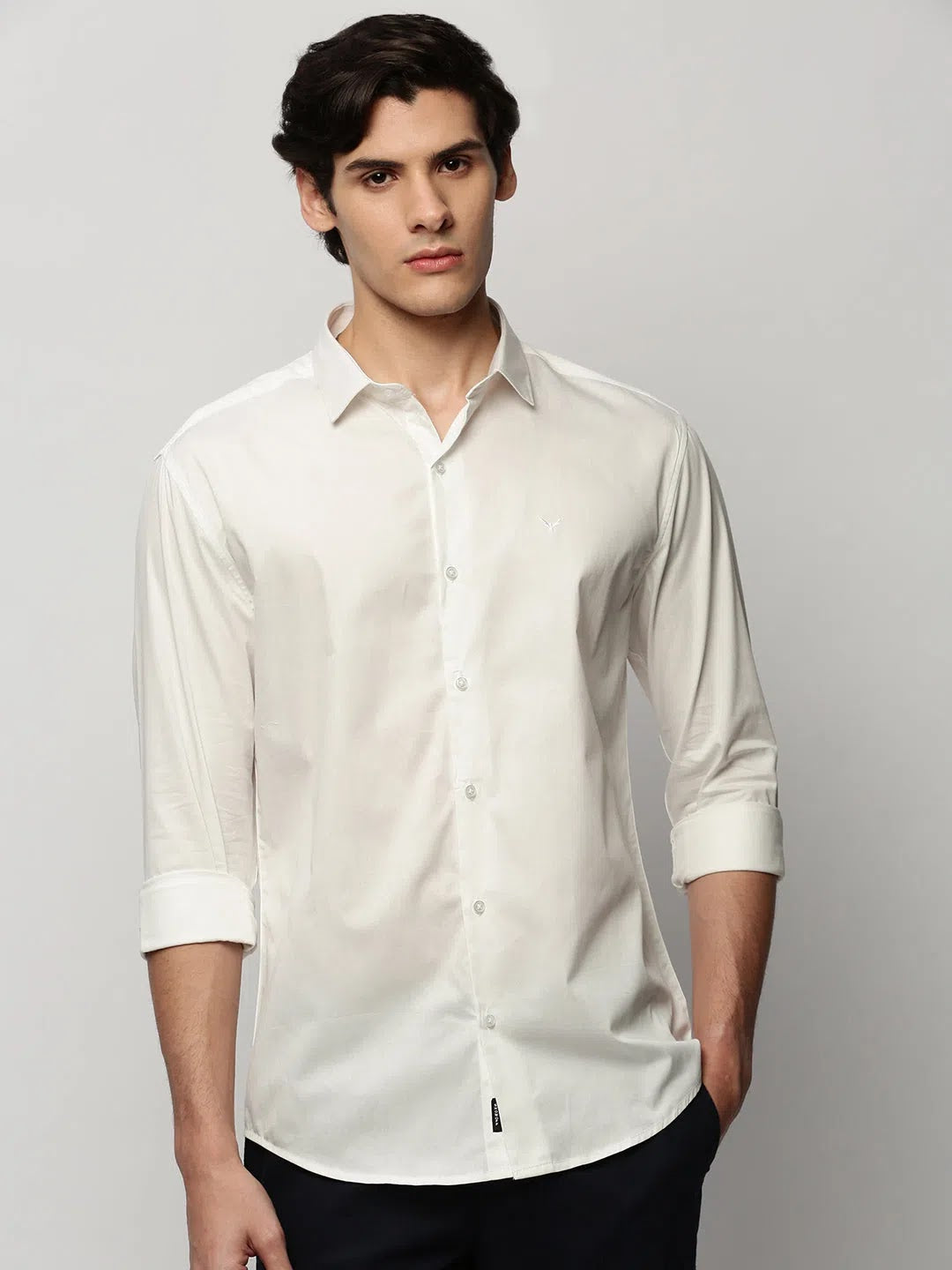 Trending White Solid Mens Shirt - Cotton Casual Shirt | DesiQlo