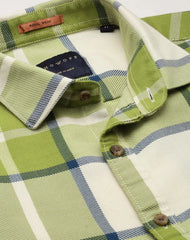 Men Green Checked Casual Shirt-WILLACHECKS-96-Green