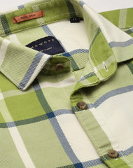 Men Green Checked Casual Shirt-WILLACHECKS-96-Green