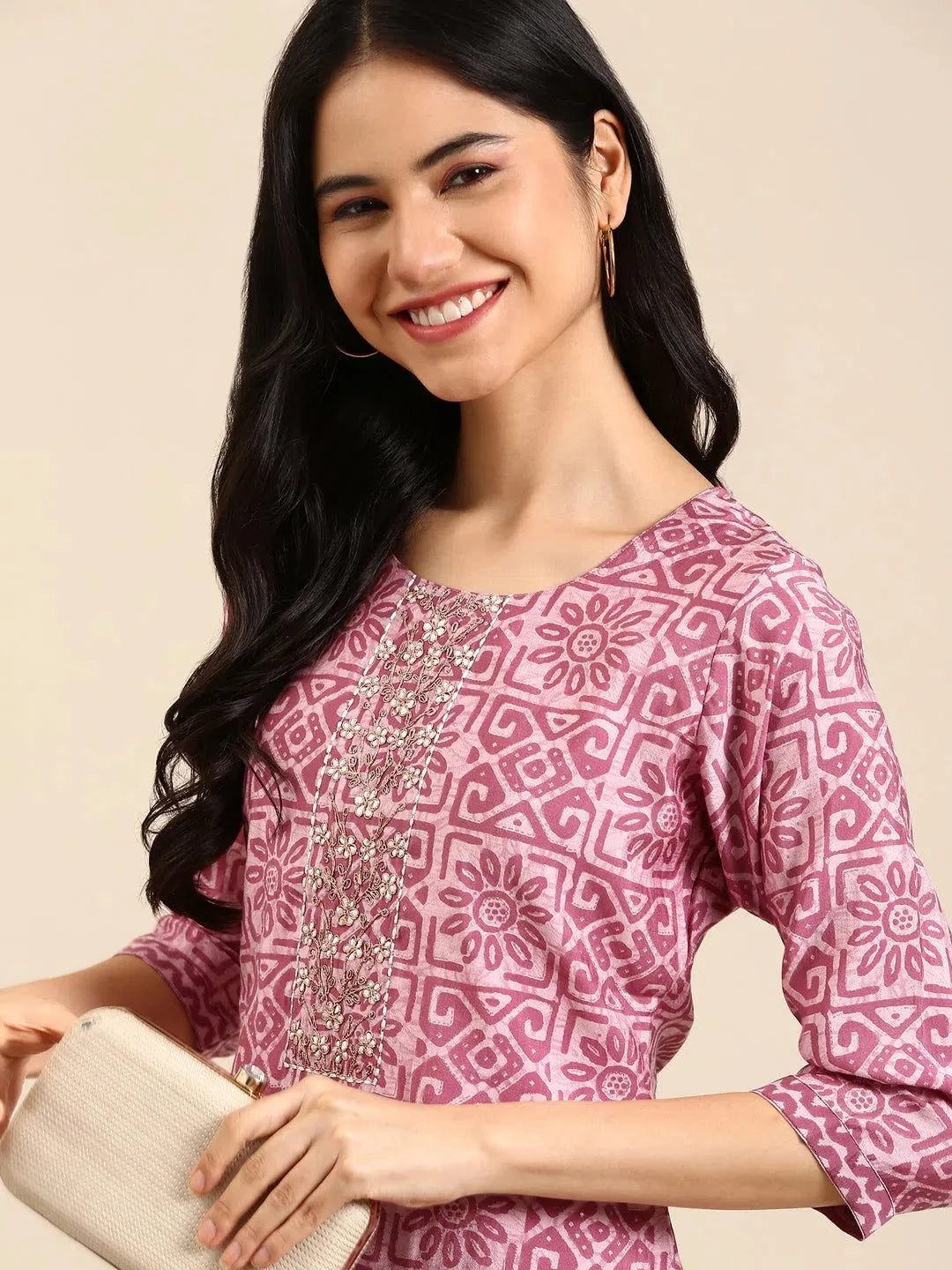 Women's Purple Printed Kurta SetKC-3364-Violet