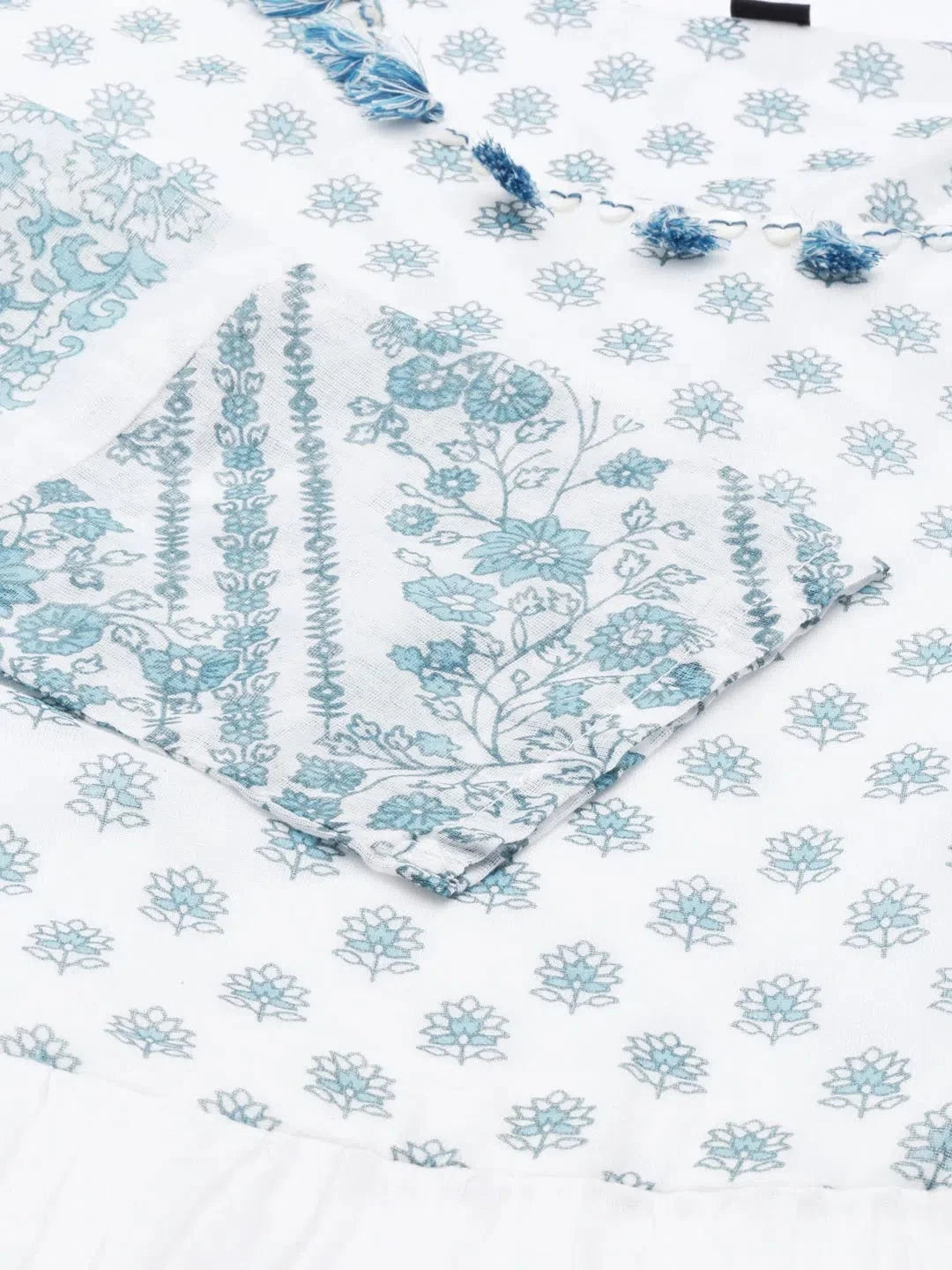 White Printed Kurta: Stylish A-Line Indian Kurtis for Women