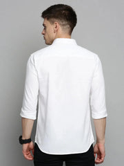 Men White Solid Casual Shirt-KNOXPLAIN-4489-White