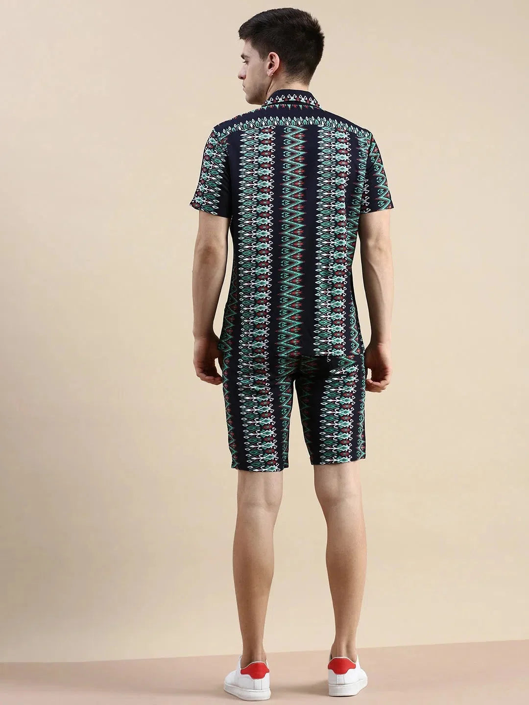 Men's Black Printed Casual Co ord Set | Two Piece Sets