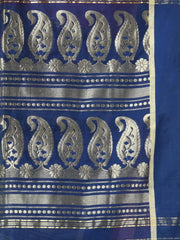White Hibiscus Printed Bengali Style Mulmul Cotton Soft Saree-MA64MCT33690055