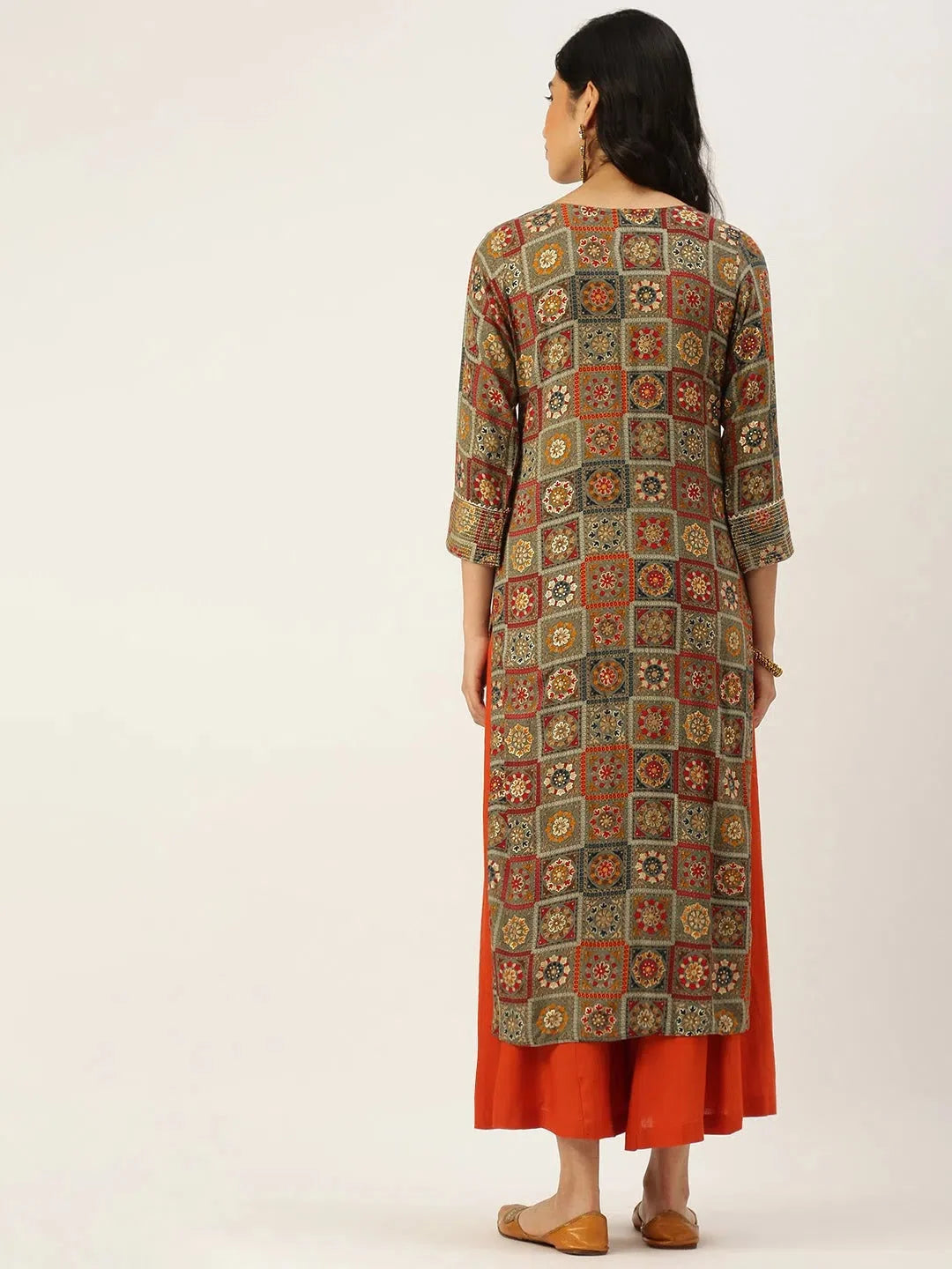 Multicolour Printed Indian Kurtis - Women's Cotton Kurtas