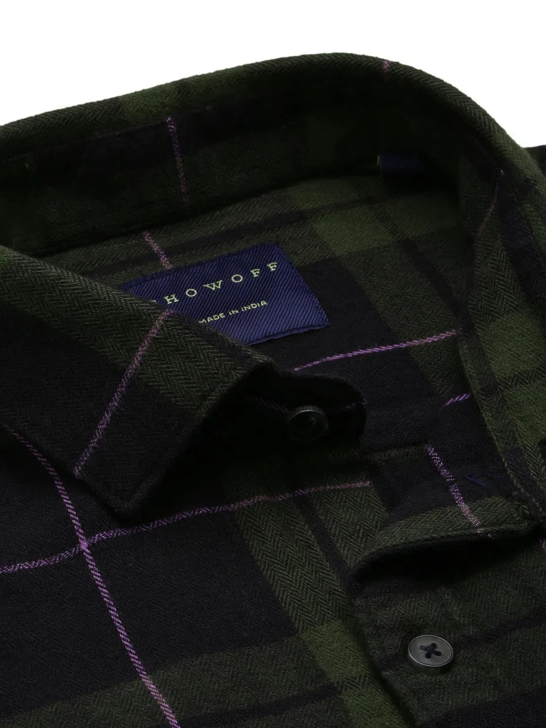 Men's Green Checked Cotton Shirt | Casual & Stylish