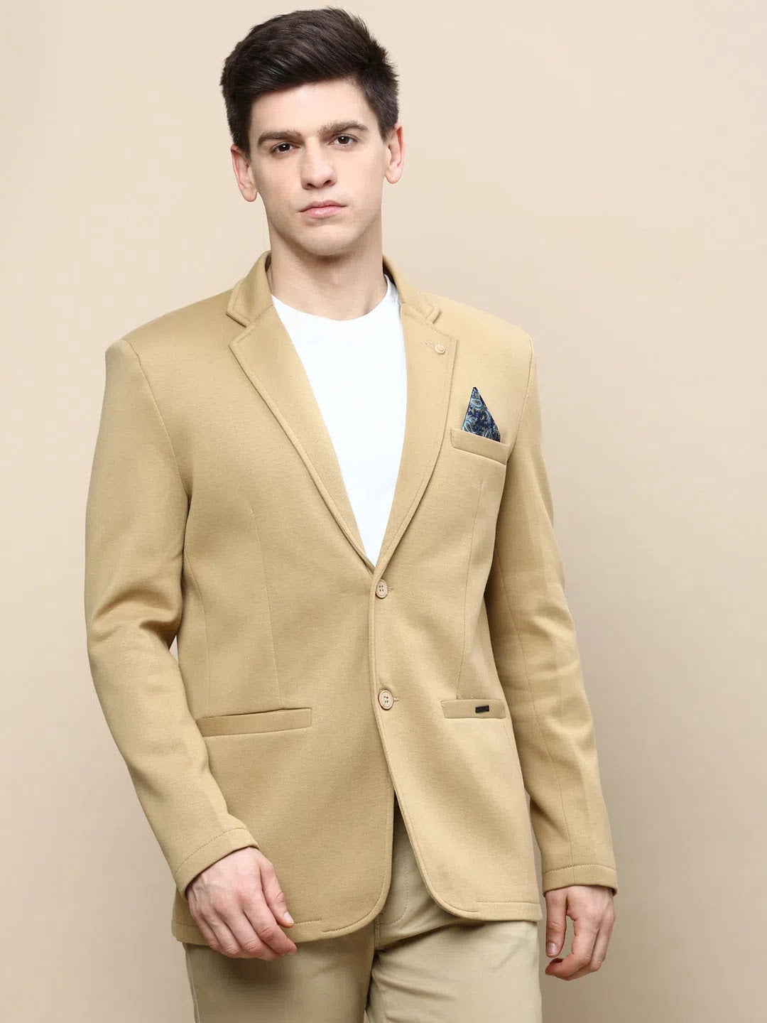 Khaki Cotton Nehru Jacket - Men's Ethnic Wear | DesiQlo