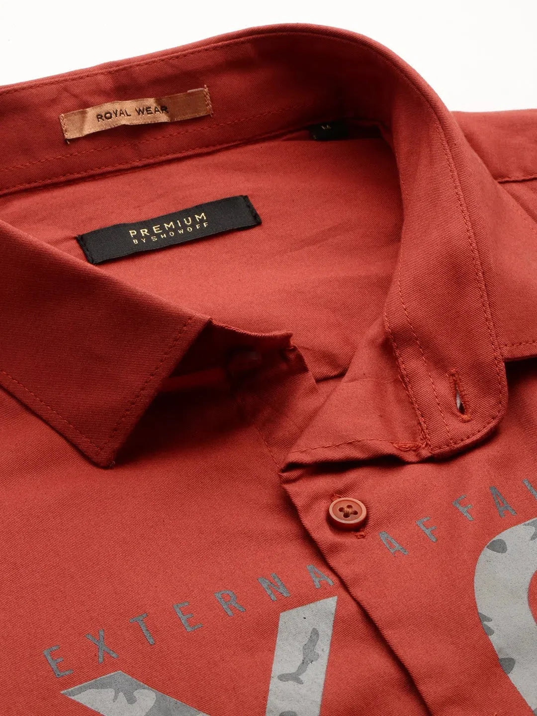 Trending Rust Printed Mens Shirt - Cotton Casual Shirt | DesiQlo