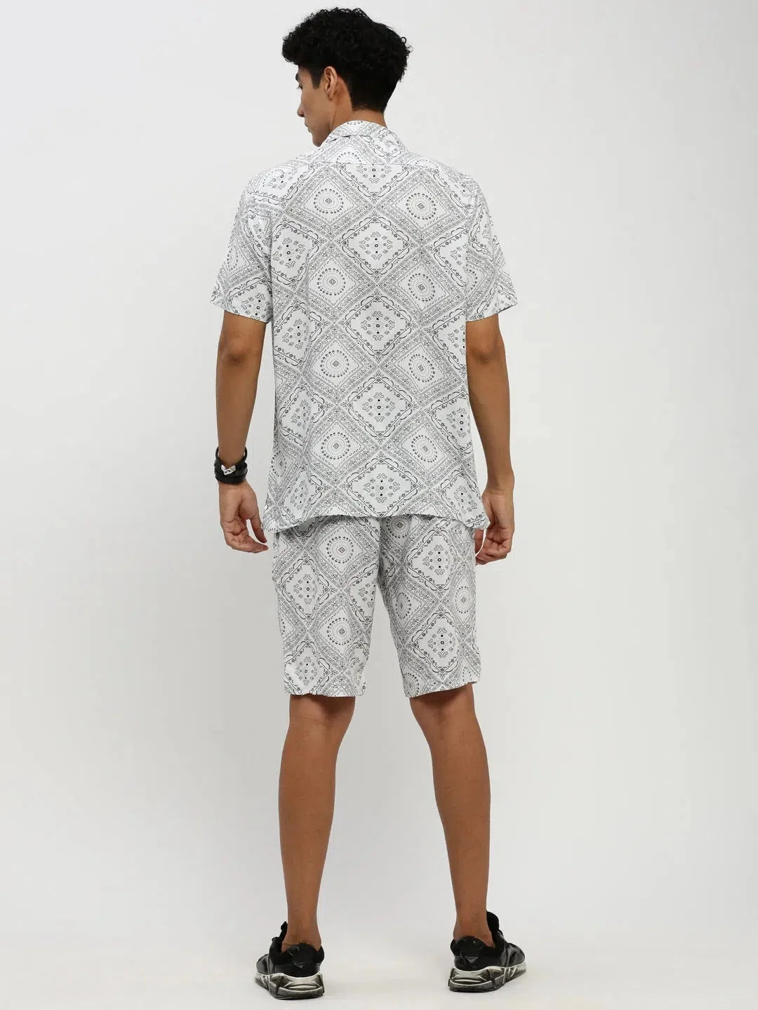 Men's White Printed Co ord Set | Casual Mens Tw | Premium Quality