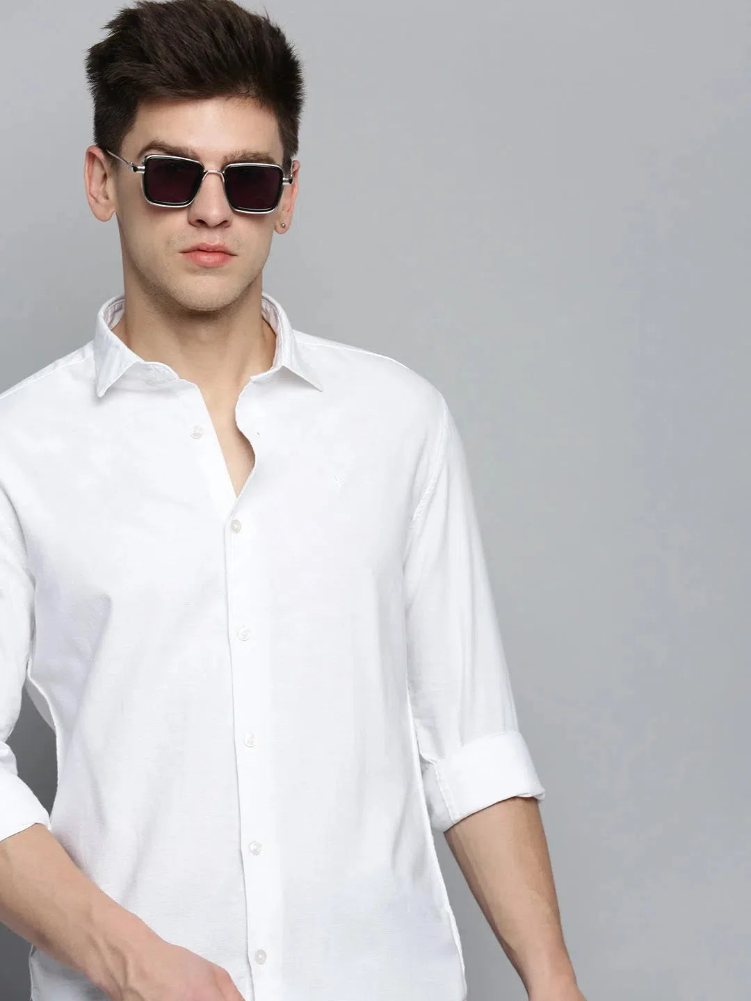 White Cotton Mens Shirt - Classic Solid Formal Shirts Online