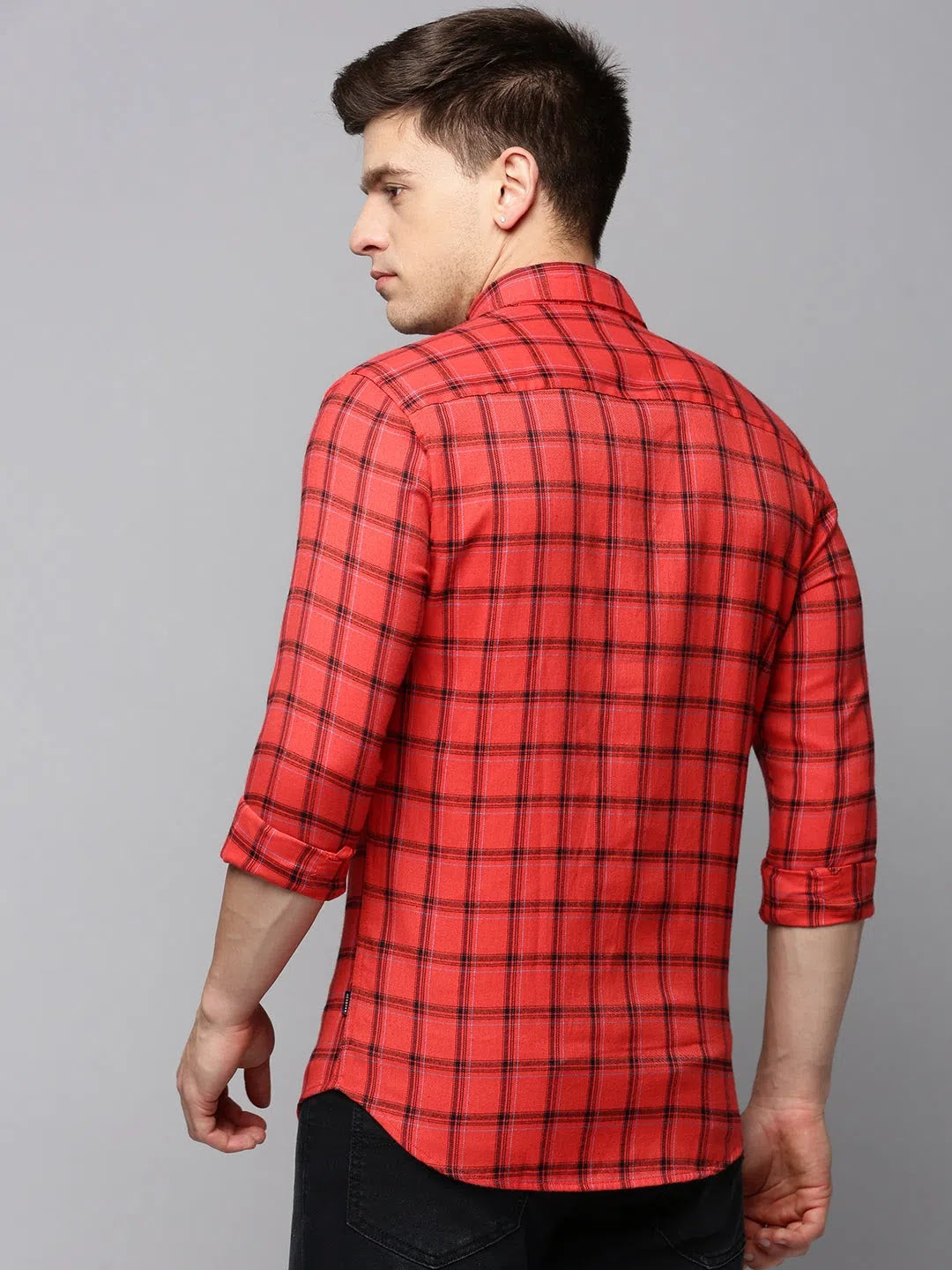 Red Checked Mens Shirt | Casual Cotton Shirt | DesiQlo
