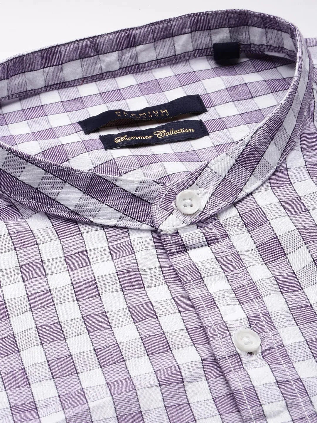 Purple Checkered Mens Shirt - DesiQlo Cotton Casual Shirt