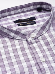 Men Purple Checked Casual Shirt-LAVINIA-1162-Lavender