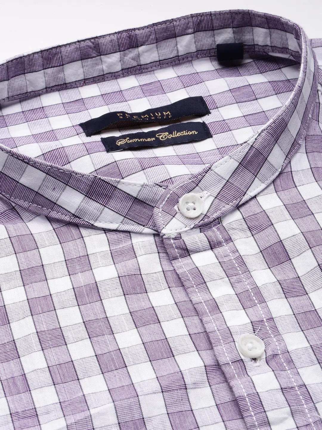 Purple Checkered Mens Shirt - DesiQlo Cotton Casual Shirt