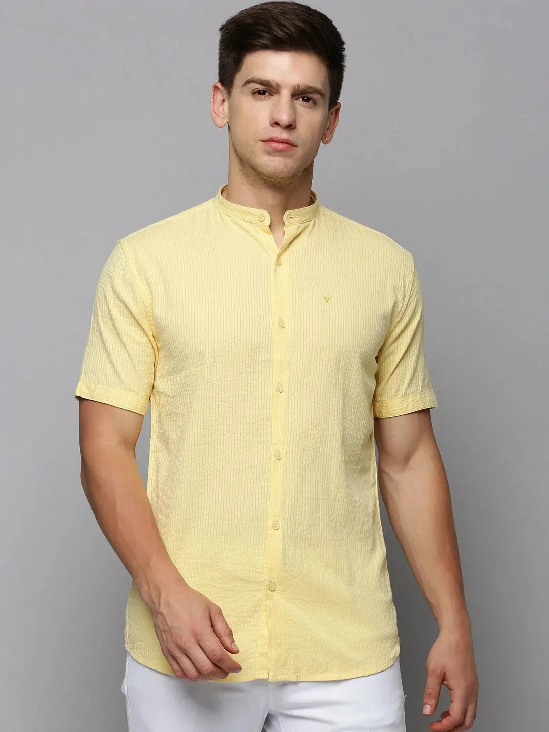 Yellow Solid Mens Shirt | Casual & Comfortable Cotton Shirts