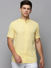 Men Yellow Solid Casual Shirt-SUCKERSHIRT-753-Yellow