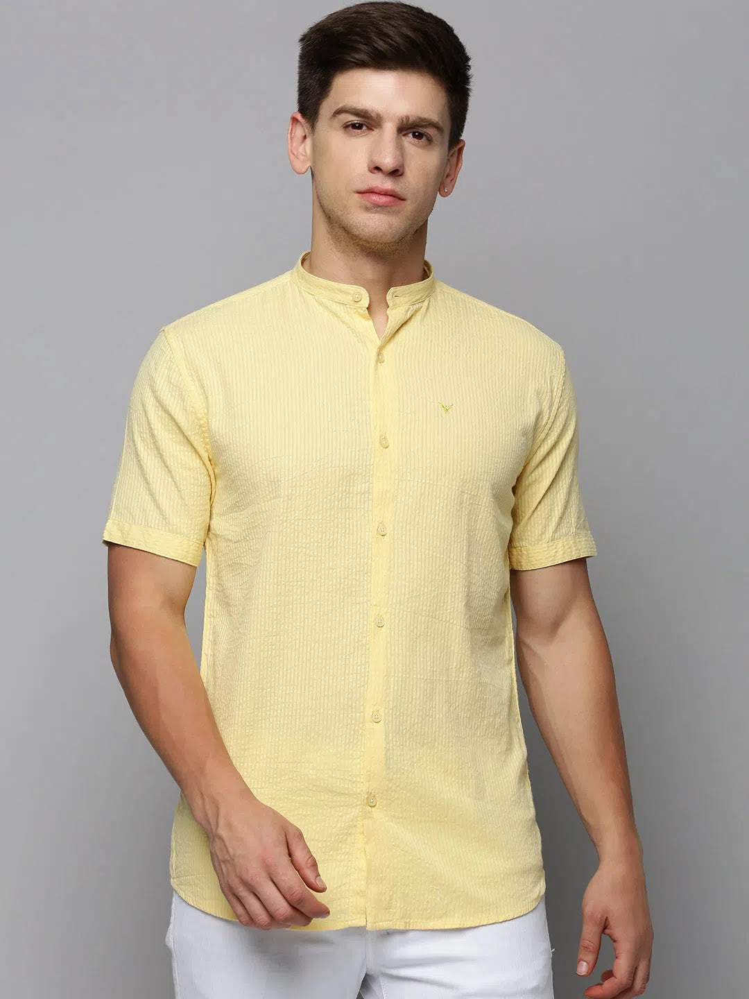 Yellow Solid Mens Shirt | Casual & Comfortable Cotton Shirts