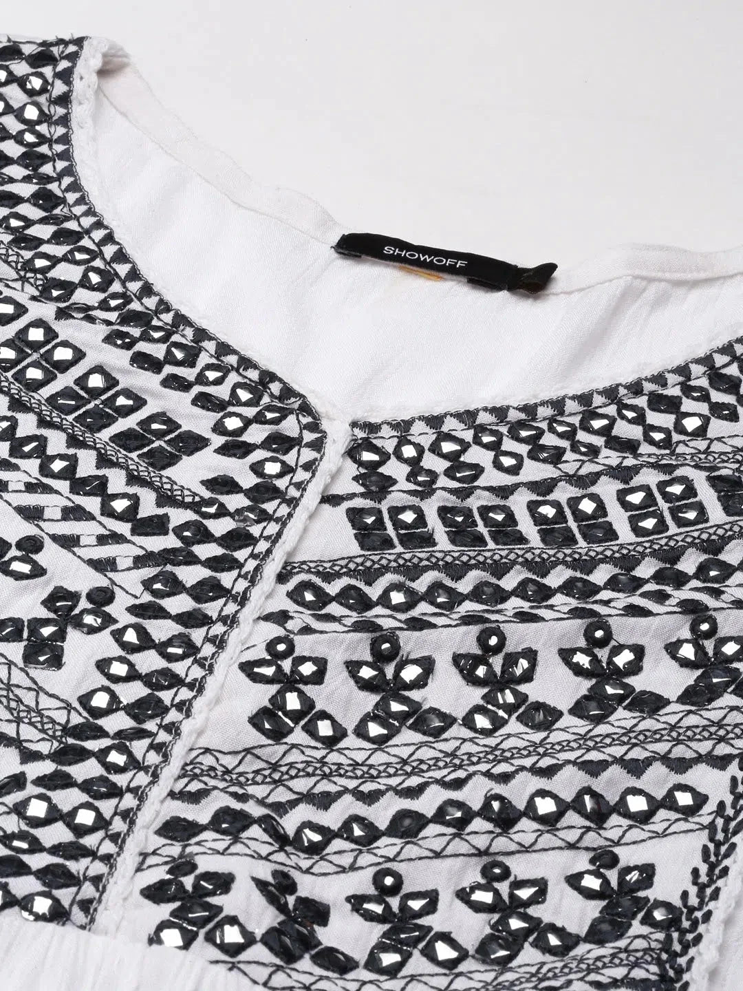 White Printed Anarkali Kurta | Women's Anarkali Dress Online