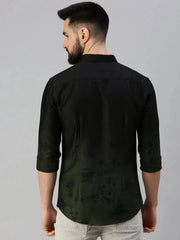 Men Black Printed Casual Shirt-HIGHPOWERPRINT-1244-Blackolive