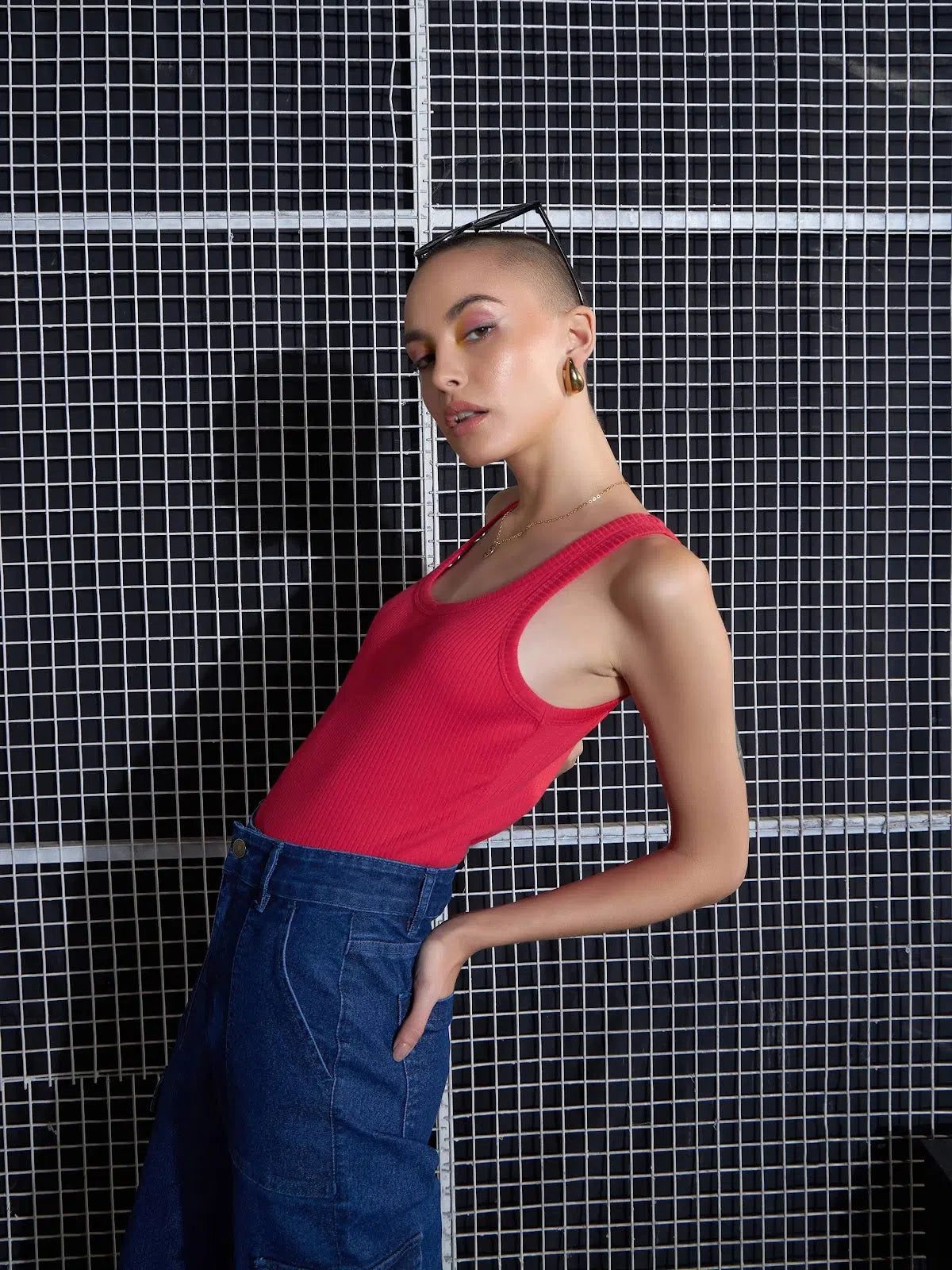 Red Rib Sleeveless Camisole | Women's Western Wear Online