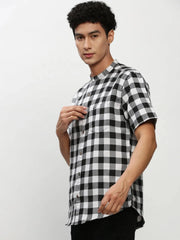 Men Black Checked Casual Casual Shirts-RORACHECKS-90-Black
