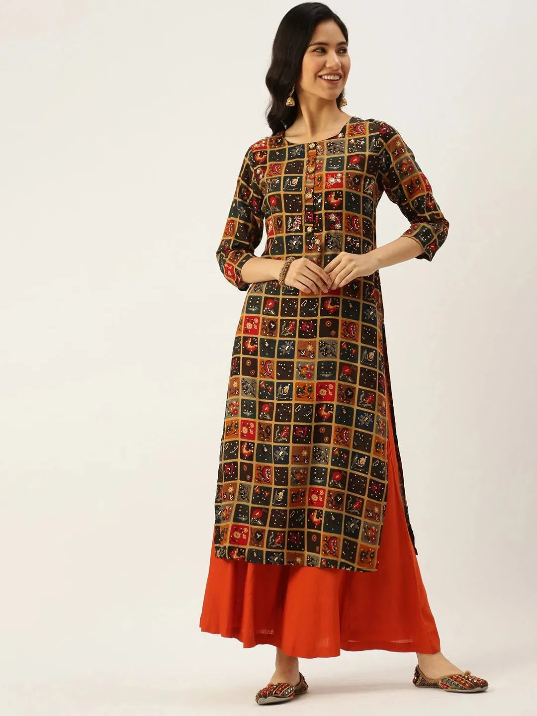 Multi-Color Printed Kurta: Shop Women's Trendy Indian Kurtas