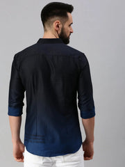 Men Navy Blue Printed Casual Shirt-HIGHPOWERPRINT-1252-Navyblue