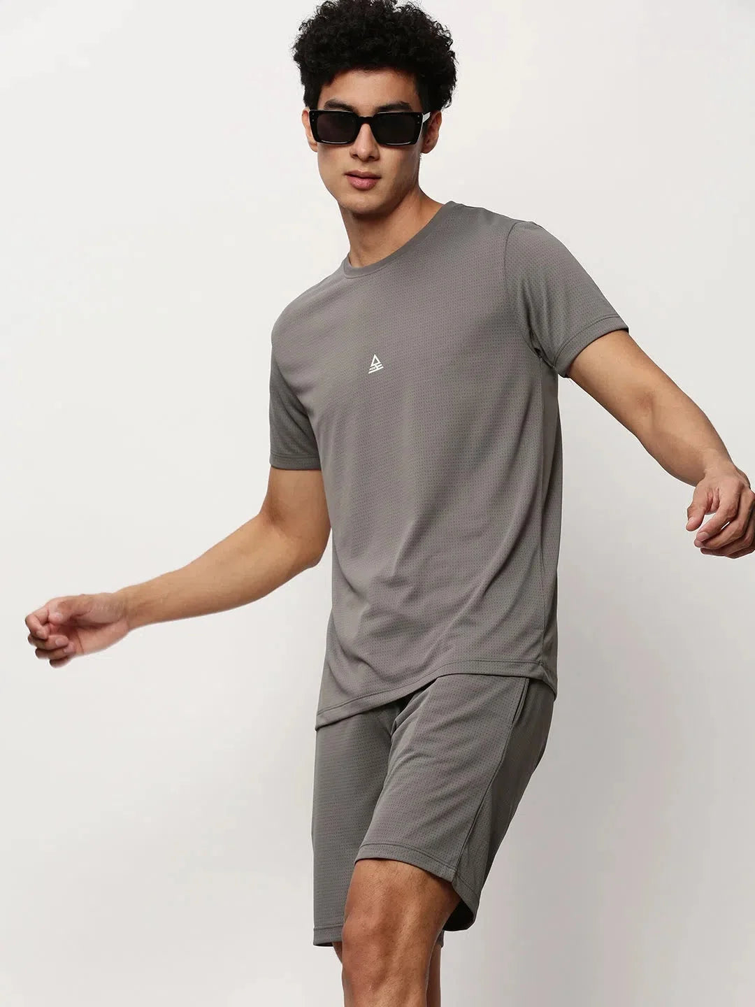 Grey Solid Mens Two Piece Sets - Casual Co ord Sets for Men