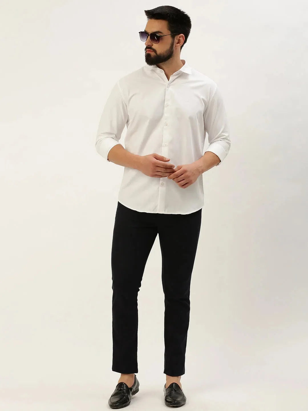 Trending Men's White Solid Cotton Shirt | Casual & Formal Shirts