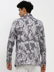 Men Grey Printed Blazer-SOBLZ-85-09-Greylavender