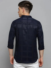 Men Navy Solid Formal Shirt-NECKAMPLAIN-3168-Navyblue
