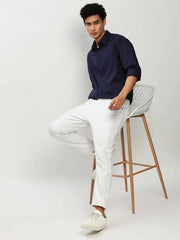 Men Navy Printed Casual Casual Shirts-YAYIN-1587-Navyblue