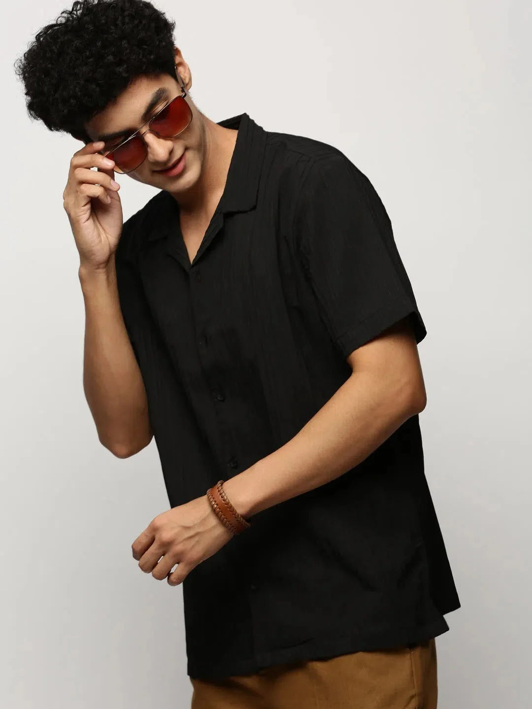Men's Black Striped Shirt - Designer Cotton Shirt | DesiQlo