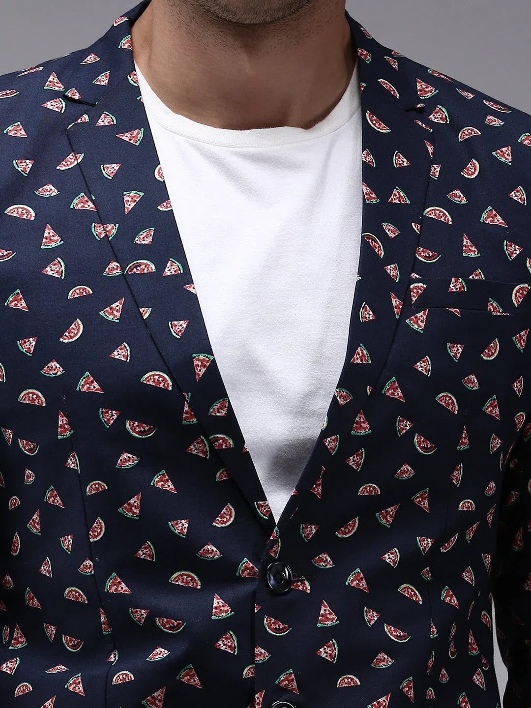 Stylish Men's Blue Printed Blazer - Nehru Jacket Collection
