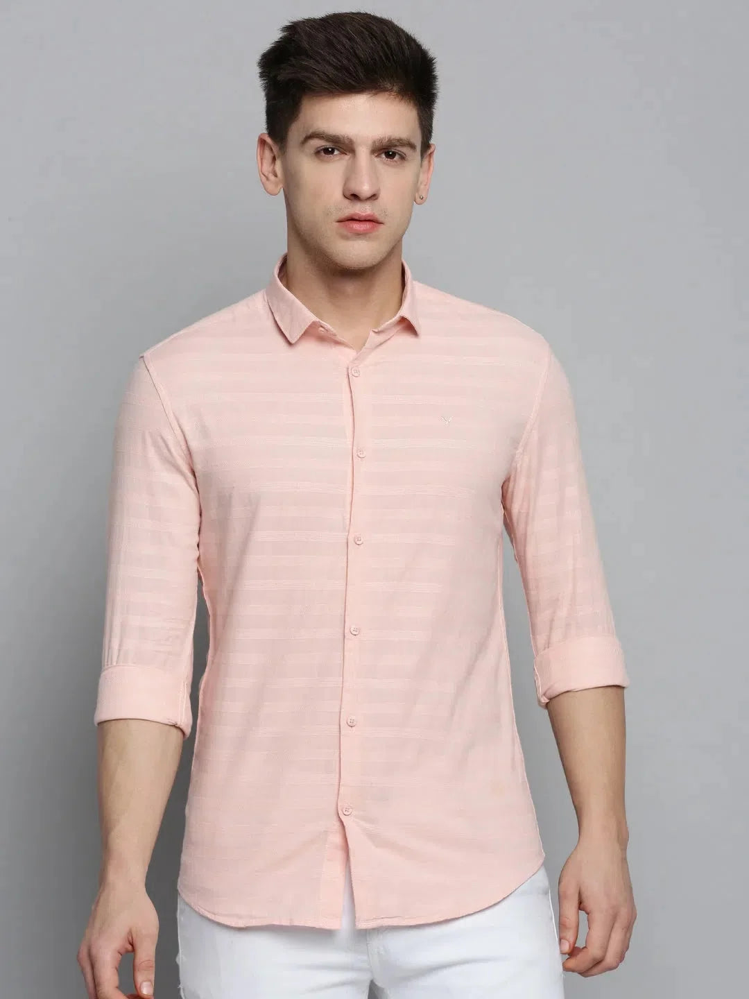 Men's Pink Cotton Shirt - Solid Casual Shirt | DesiQlo
