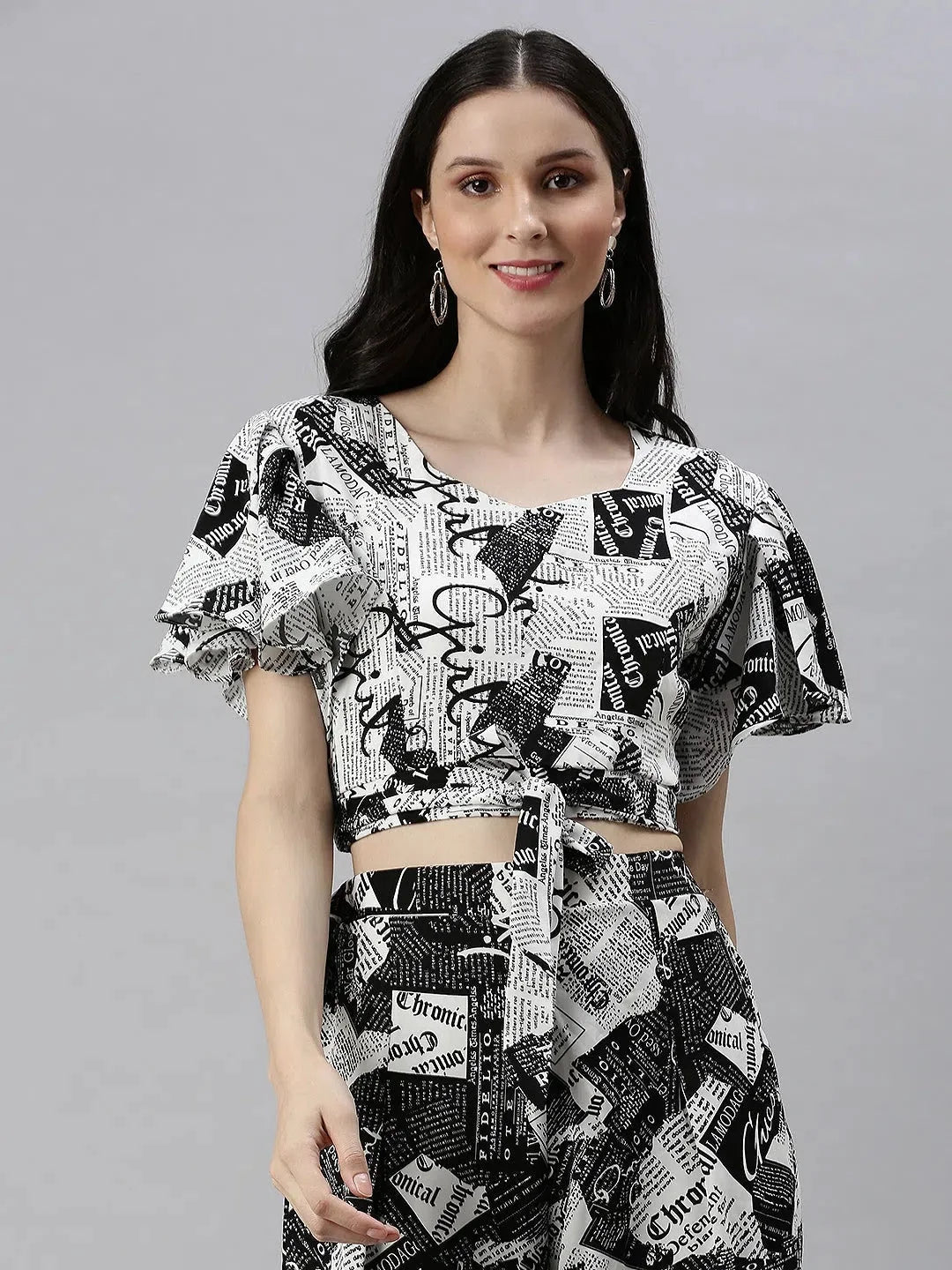 White Printed Co Ord Sets for Women | Viscose Two Piece Sets
