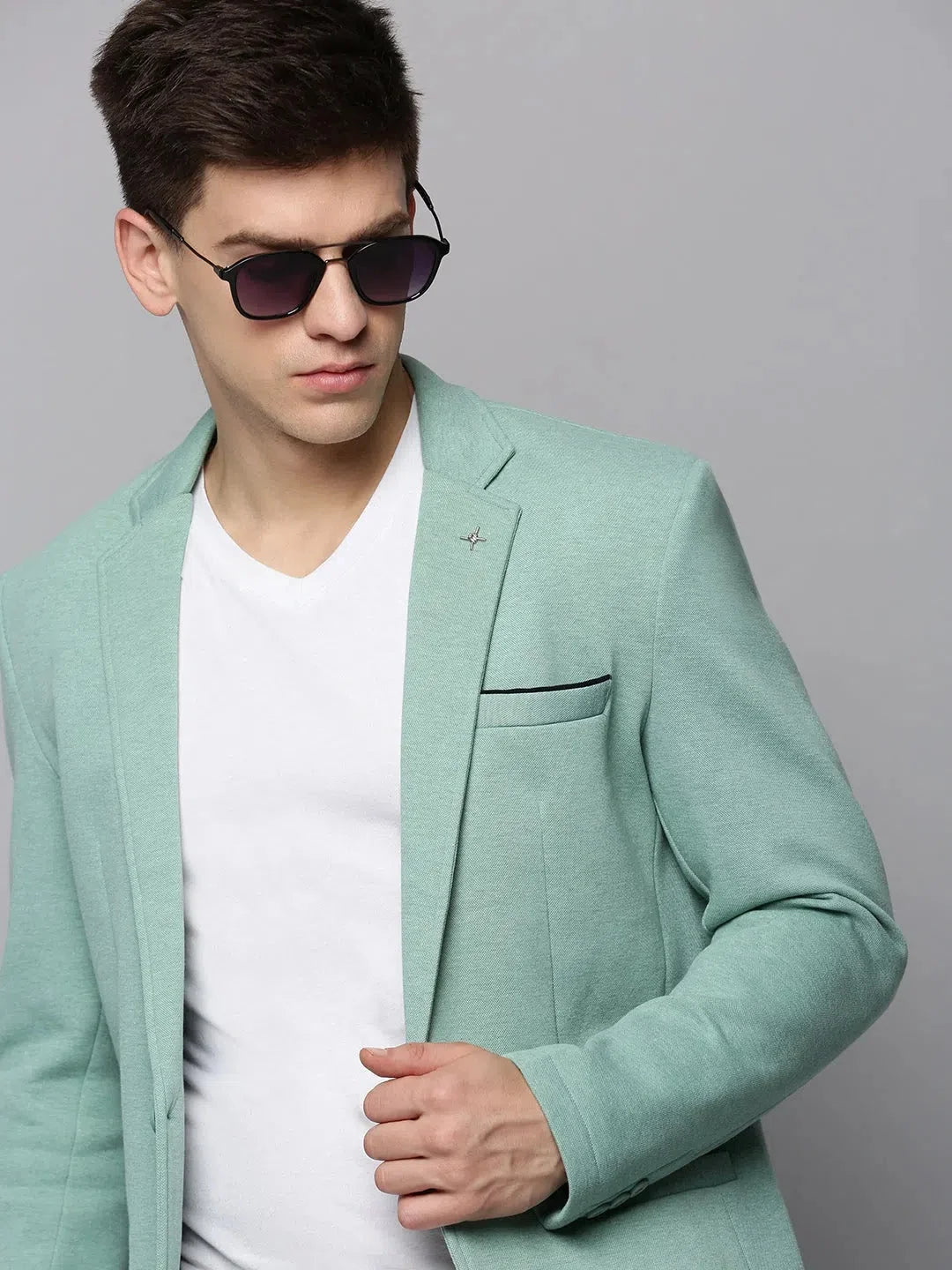 Green Nehru Jacket for Men: Solid Cotton, Ethnic Wear Style