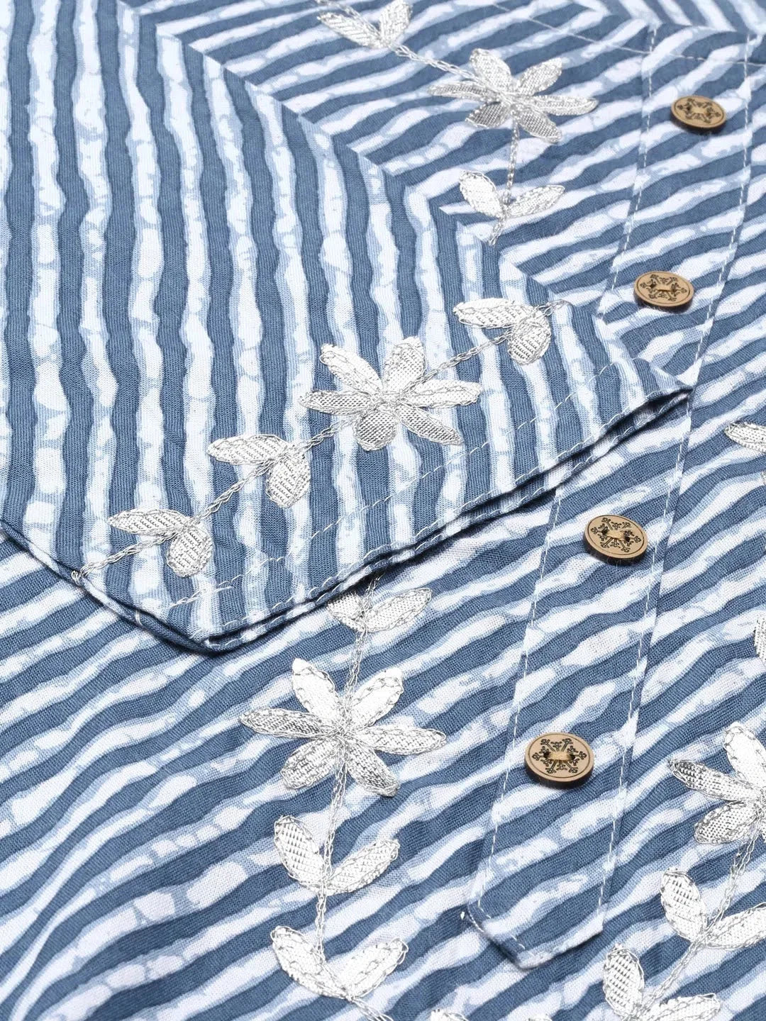 Blue Printed Indian Kurtis Online | Women's Stylish Kurtas