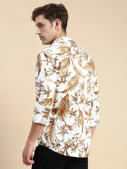Men White Printed Casual Shirt-JORDANPRINT-4896-Offwhite
