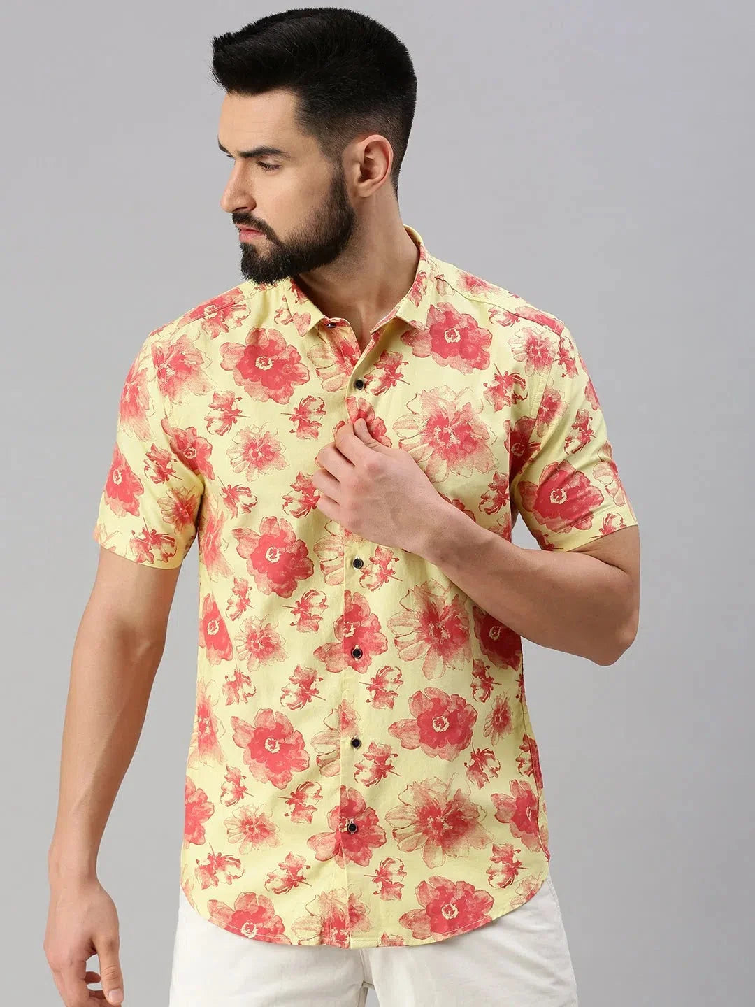 Yellow Solid Mens Cotton Shirt - Casual Summer Shirts