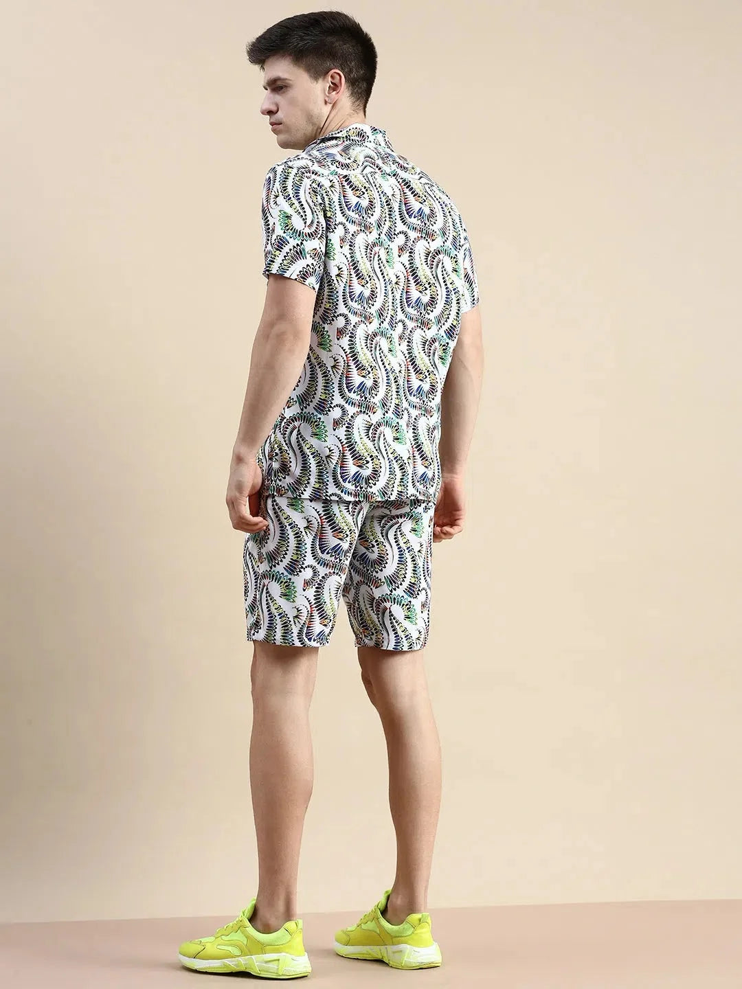 White Printed Casual Co ord Set - Men's Two Piece Outfit Online