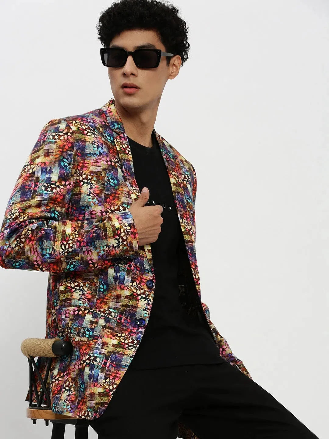 Men Multi Printed Blazer-SOBLZ-84-2-Multi