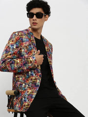Men Multi Printed Blazer-SOBLZ-84-2-Multi