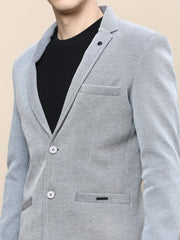 Men Grey Solid Casual Blazers-AR-41-Grey
