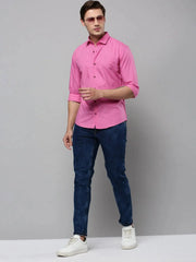 Men Pink Printed Casual Shirt-ELICAPRINT-4818-Pink