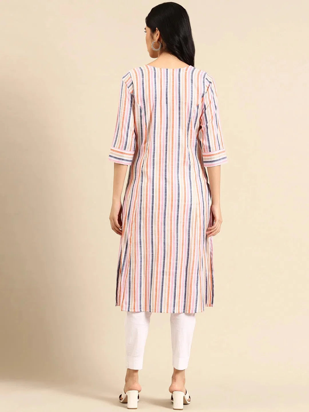 Striped Cotton Indian Kurta for Women | Stylish DesiQlo Kurti