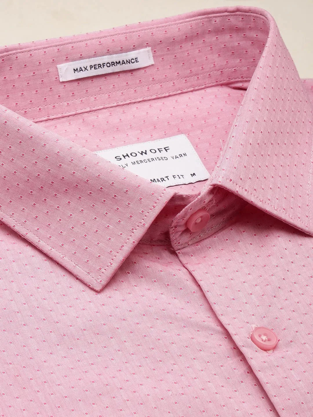 Pink Textured Formal Shirts - DesiQlo Cotton Mens Shirt